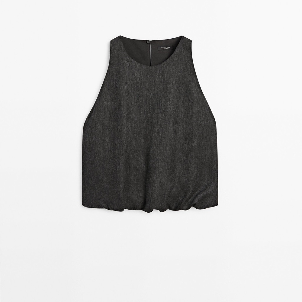 Massimo Dutti Gray Linen top Size Small NWT - Picture 5 of 7